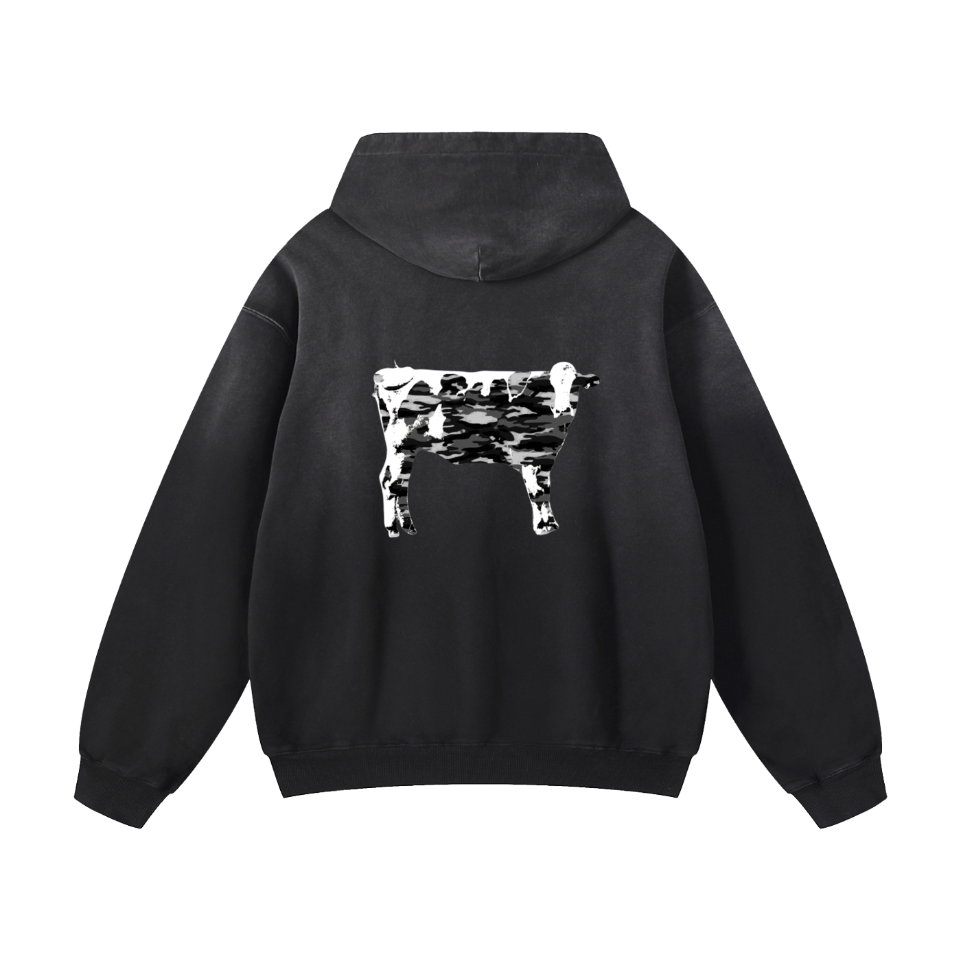 Catalyst Black Camo Cow Oversized Hoodie