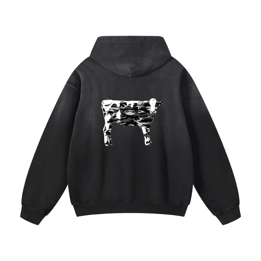Catalyst Black Camo Cow Oversized Hoodie