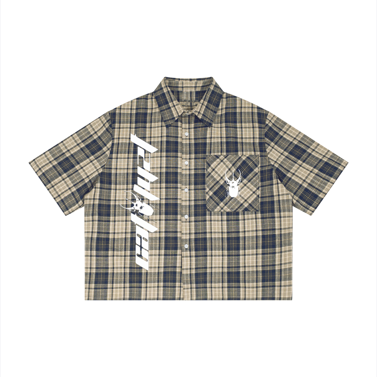 Catalyst unisex Plaid Boxy Short Sleeve Shirt