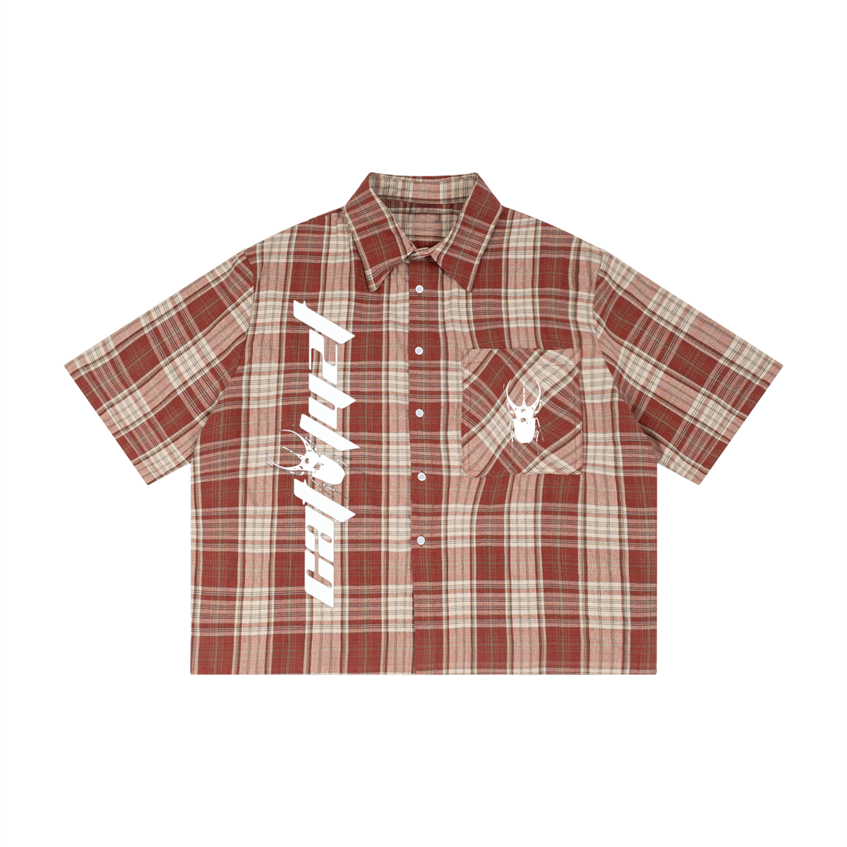 Catalyst unisex Plaid Boxy Short Sleeve Shirt