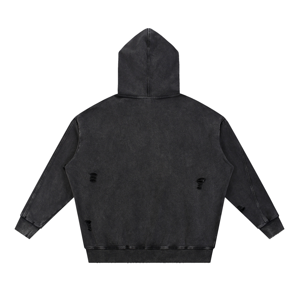 Catalyst Snow Washed Distressed Panel Pocket Hoodie