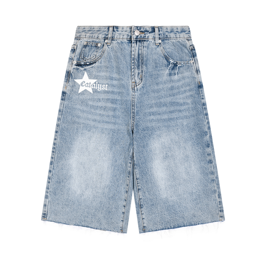 Men’s Vintage Wide Leg Denim Shorts